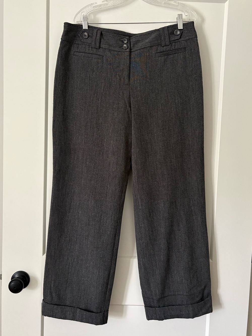 Ann Taylor Women’s Charcoal Wide-Leg Trousers